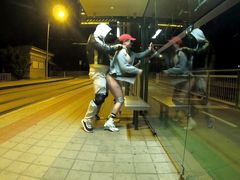 Quick risky sex on public bus stop, squirting orgasm and cum in my mouth & more.. Dada Deville